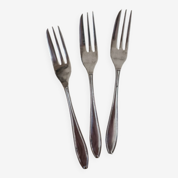 3 silver-plated cake forks