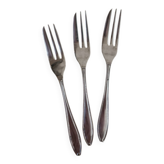 3 silver-plated cake forks