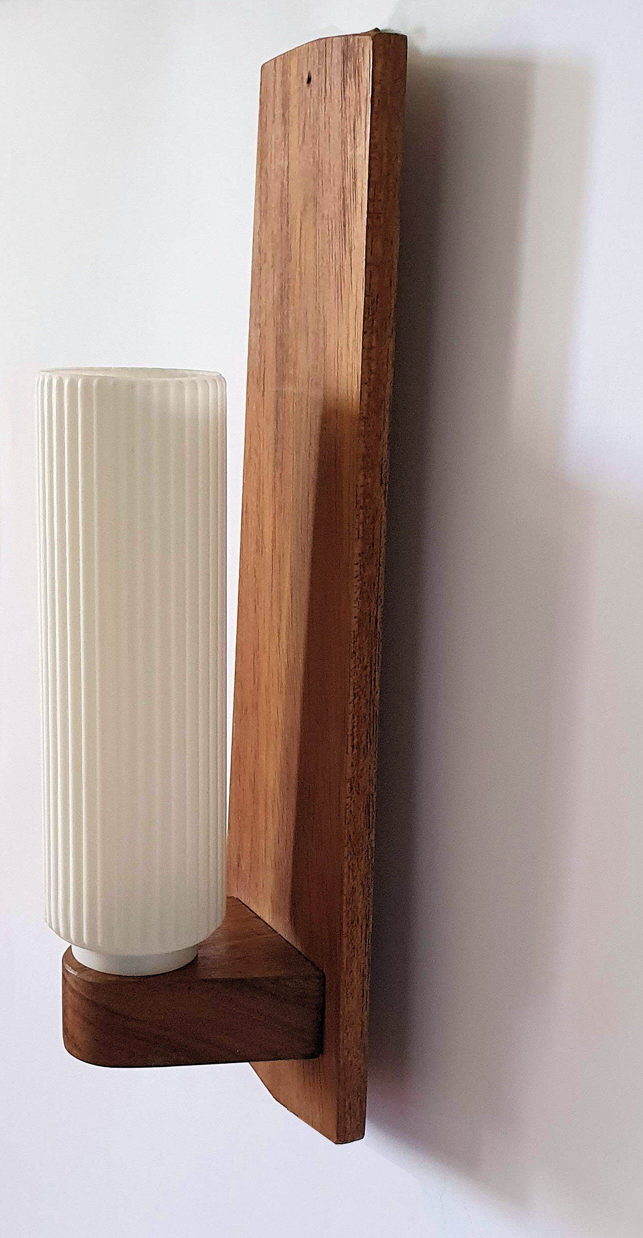 Scandinavian style teak wall lamp