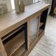 Oak sideboard with glass doors