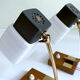 Pair of vintage Scandinavian lamps, teak and glass, 60s