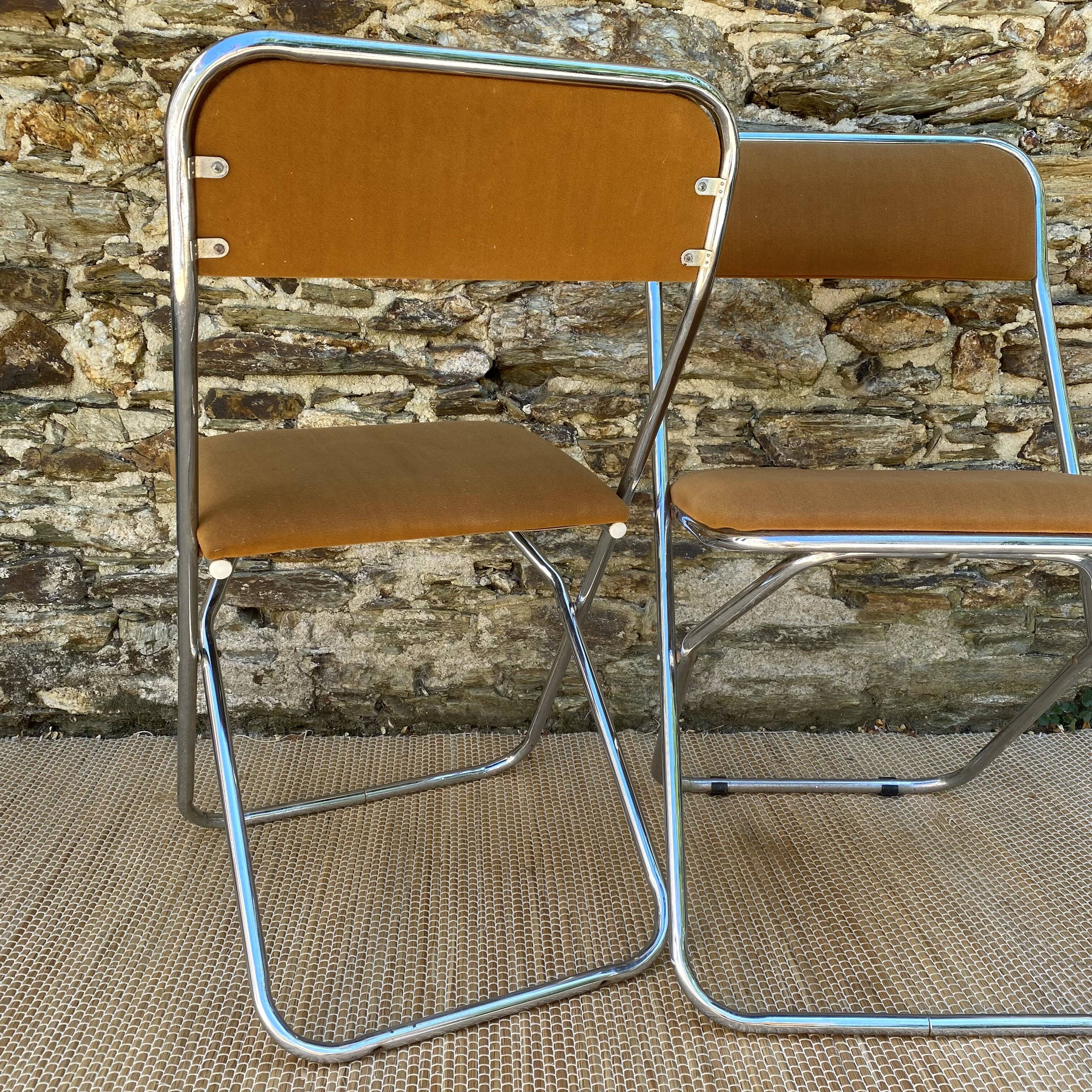 Vintage chrome folding chairs