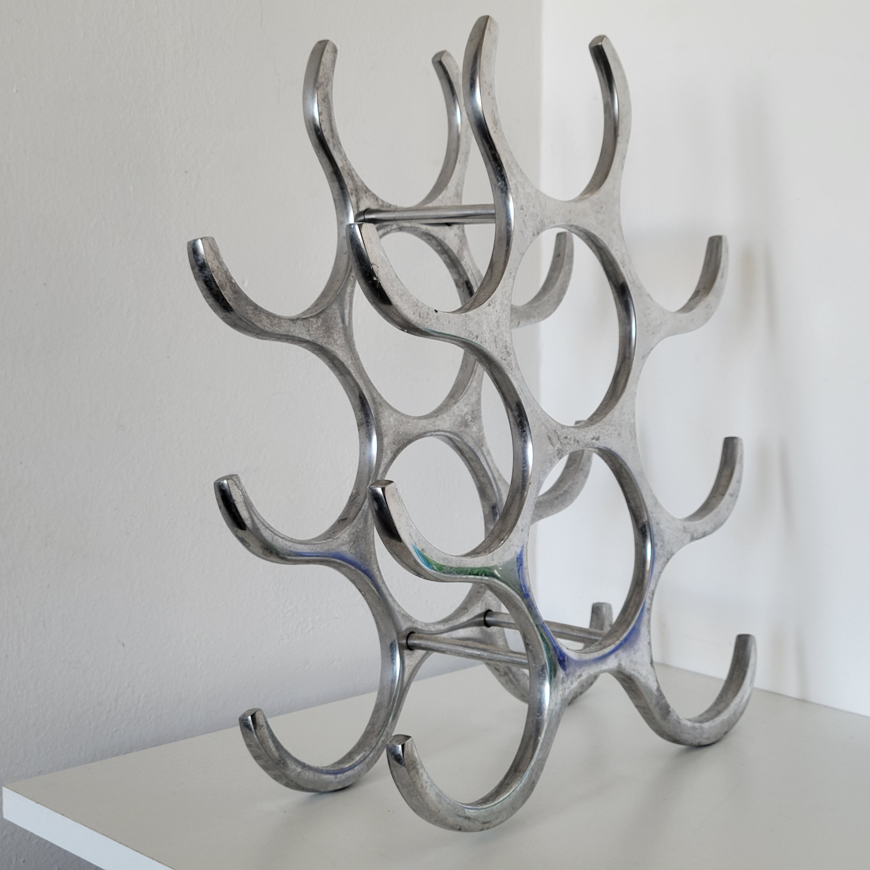 Aluminum wine rack shelf bottle rack for 9 bottles