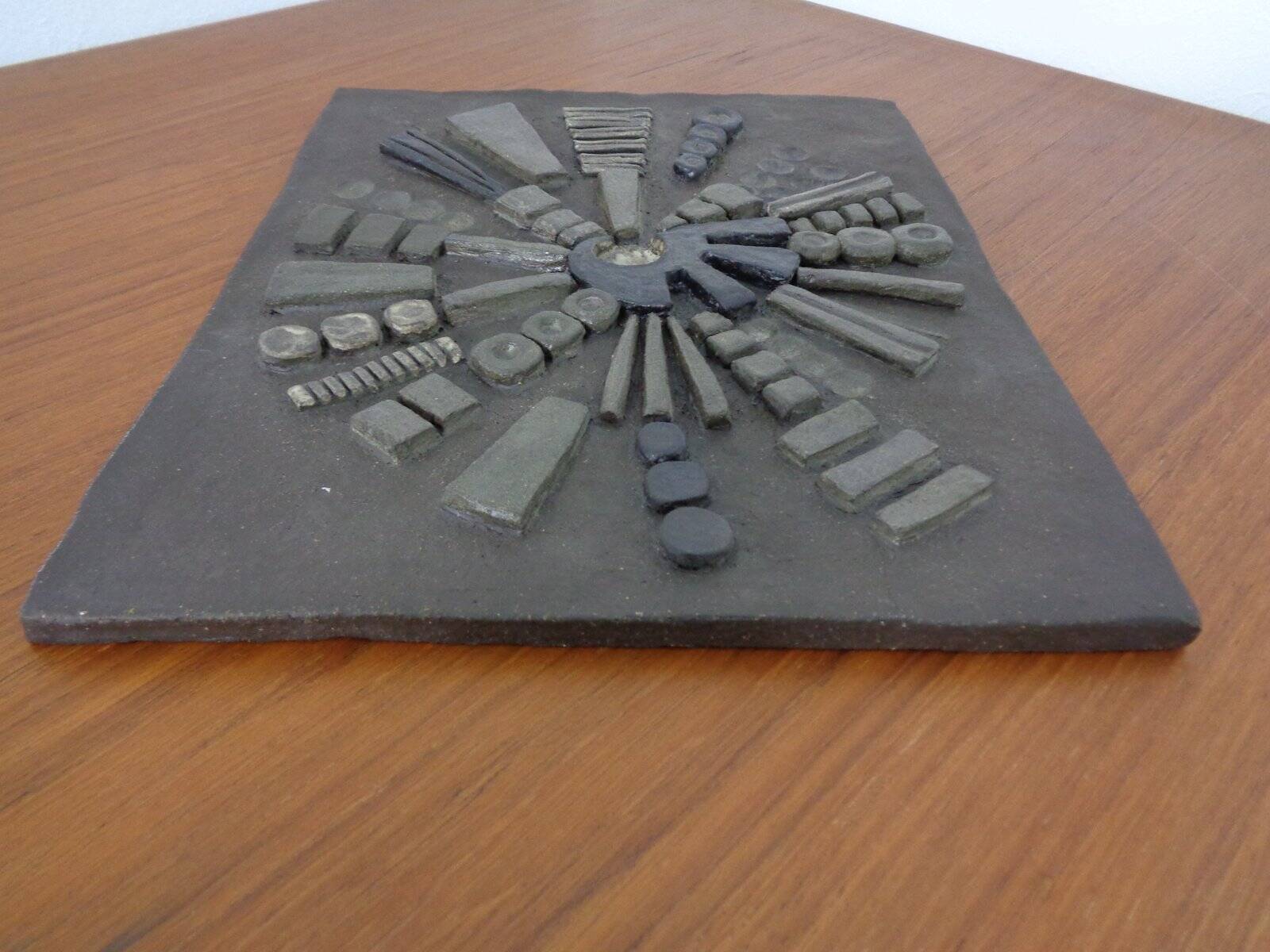 Brutalist Ceramic Wall Panel, 1960s