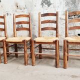 4 brutalist chairs 50s