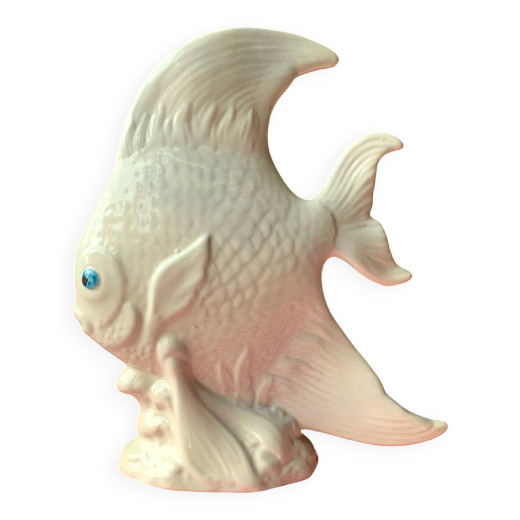 Large white ceramic fish to place.
