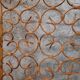 Vintage screen made of bamboo, wicker and leather