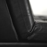 Minimalist german leather & chrome modular sofa from Klöber, 1980s