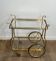Rolling Table with Large Brass and Glass Wheels, Maison Jansen, Circa 1940