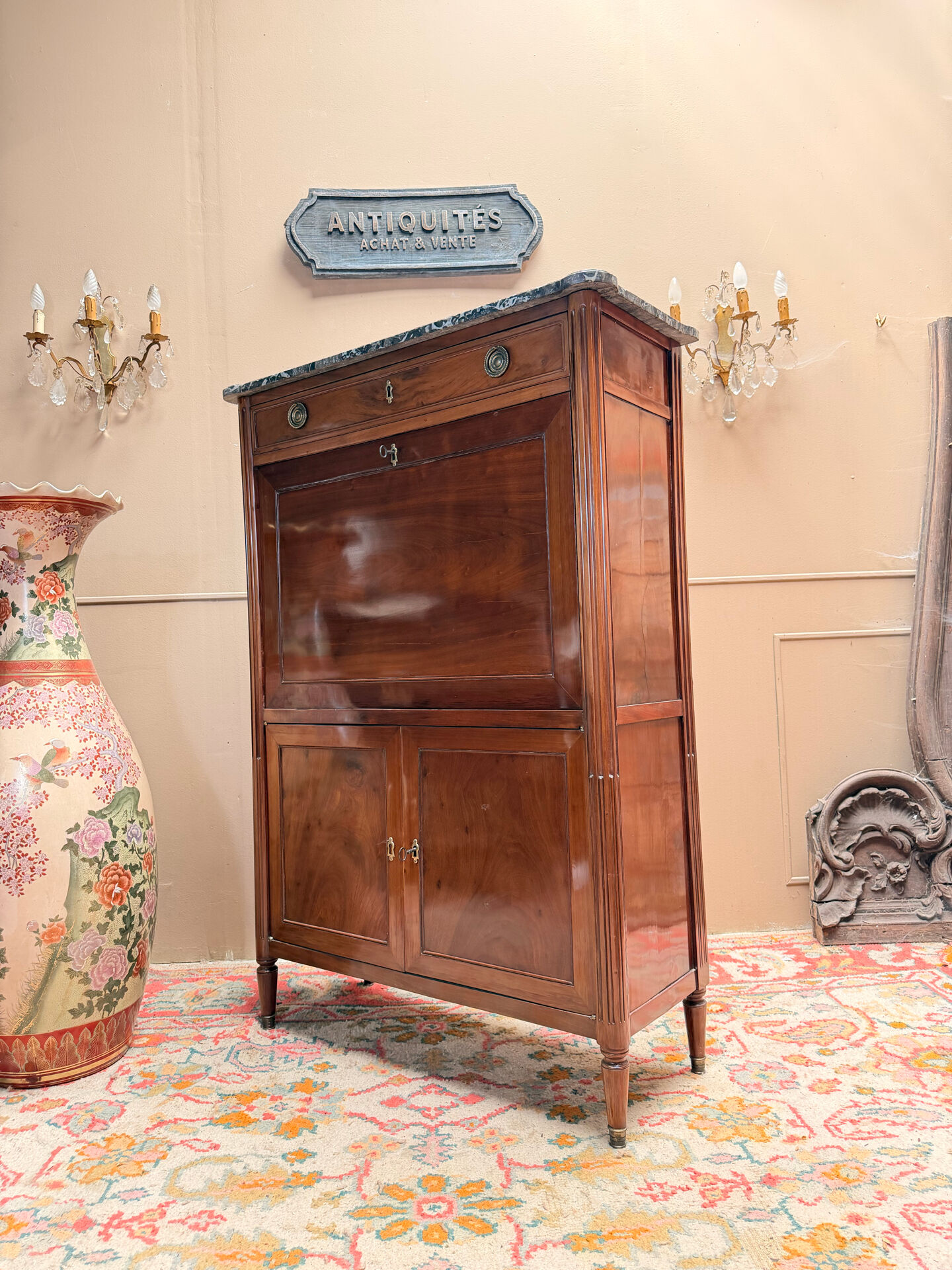 SECRETARY IN MAHOGANY FROM THE LOUIS XVI XVIII CENTURY