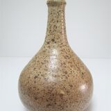 Vase soliflore pansu grès pyrité signé