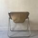 Plona Armchair in Beige Leather & Chrome by G. Piretti for A. Castelli, 1970s design