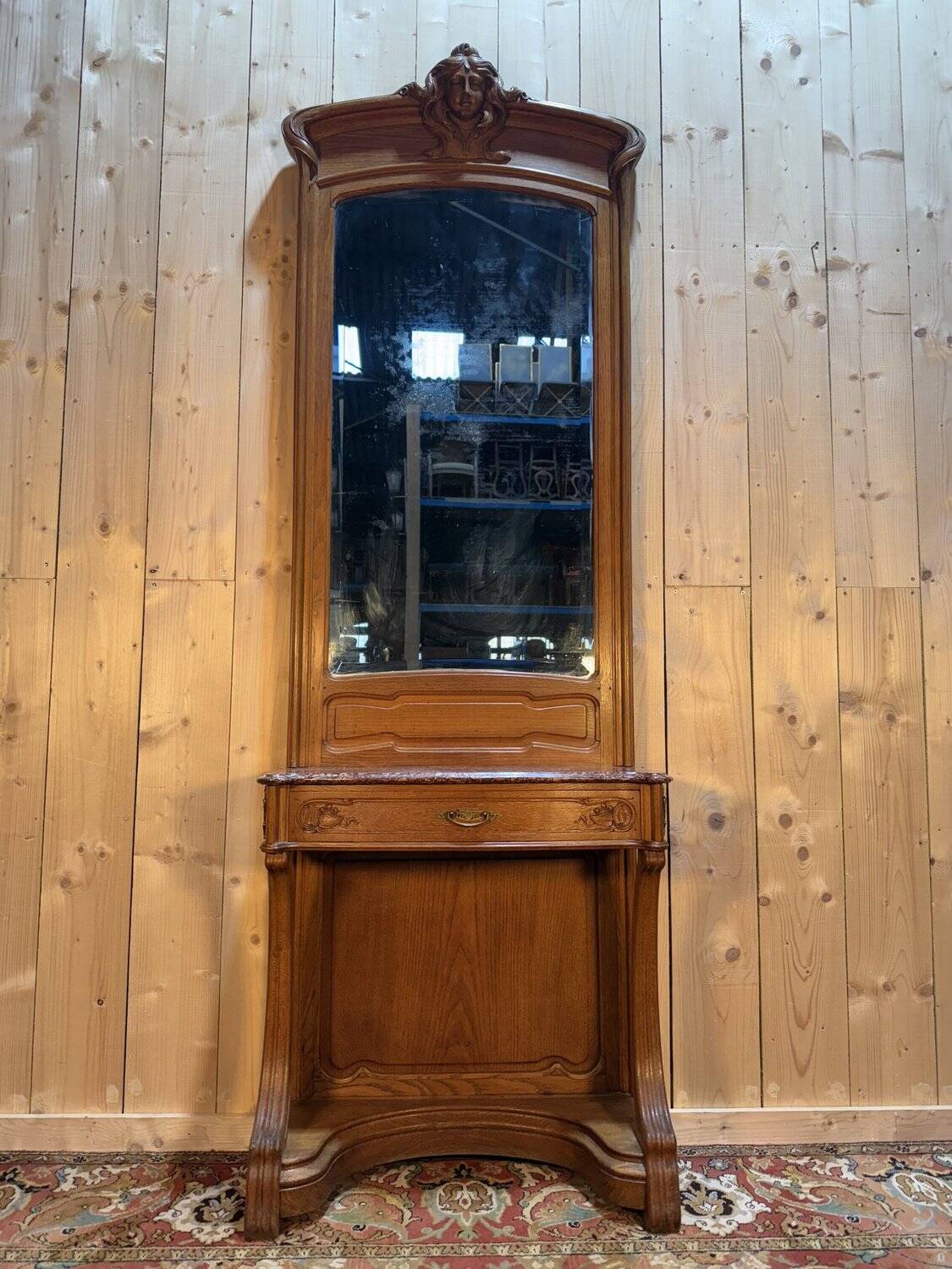 Mirror console from the Art Nouveau period attributed to Hector Guimard.