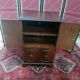 Buffet style anglais en placage acajou avec plateau levable