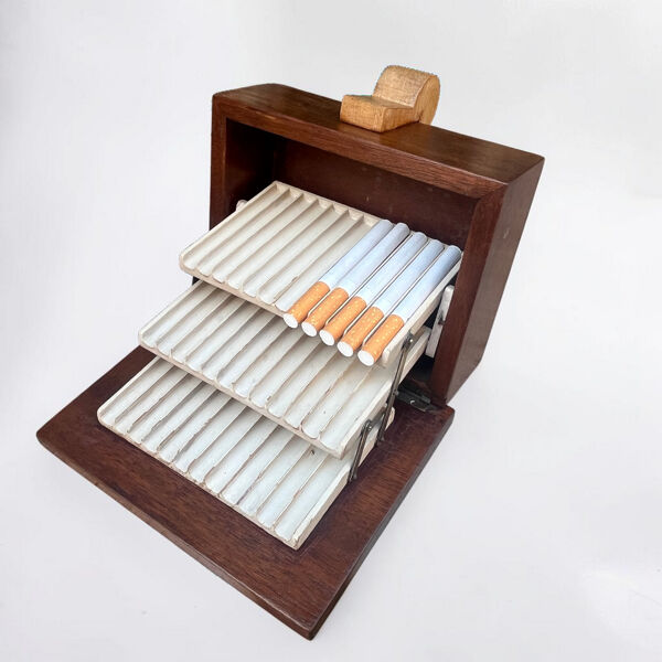 Distributeur de cigarettes en bois Art Déco Boîte à cigarettes années 1930
