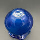 Vase Peter Kaspar en cristal bleu 24 % PbO à bord ondulé
