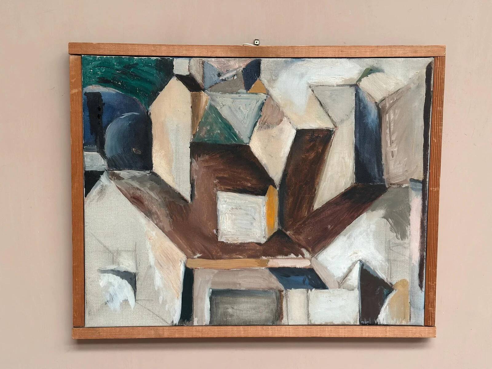 Original Swedish Oil on Canvas – “Komposition” by Arne Tengblad Vintage
