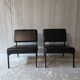 2 faux leather armchairs