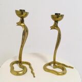 Pair of Snake candle holders