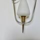 Arlus chandelier/pendant light, opaline glass and brass, 1950s or 60s, vintage