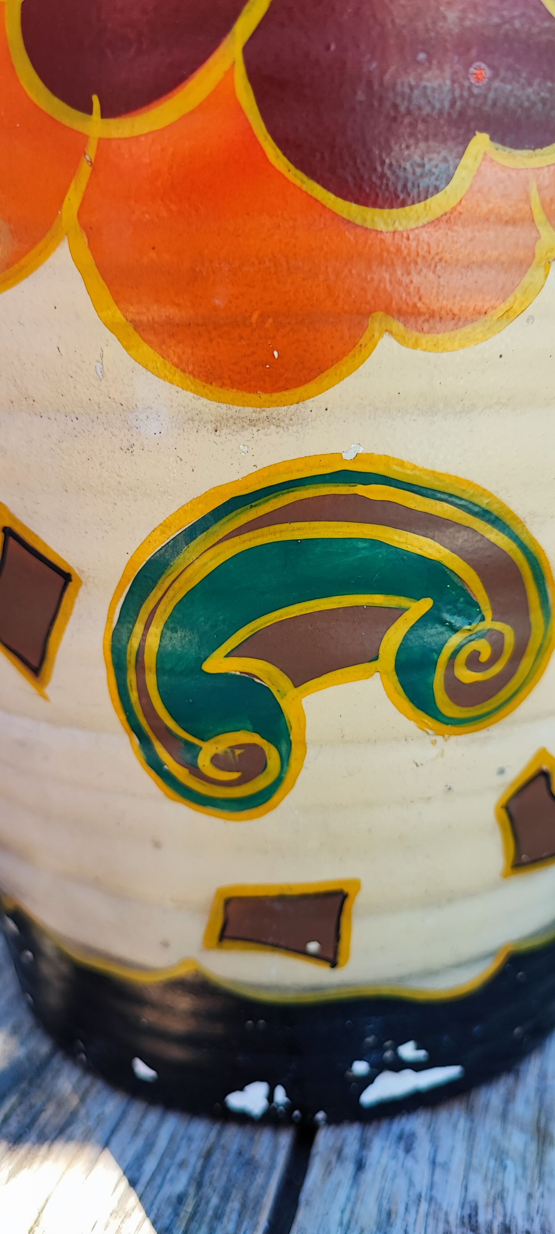Hand-painted plaster vase Rouen M England