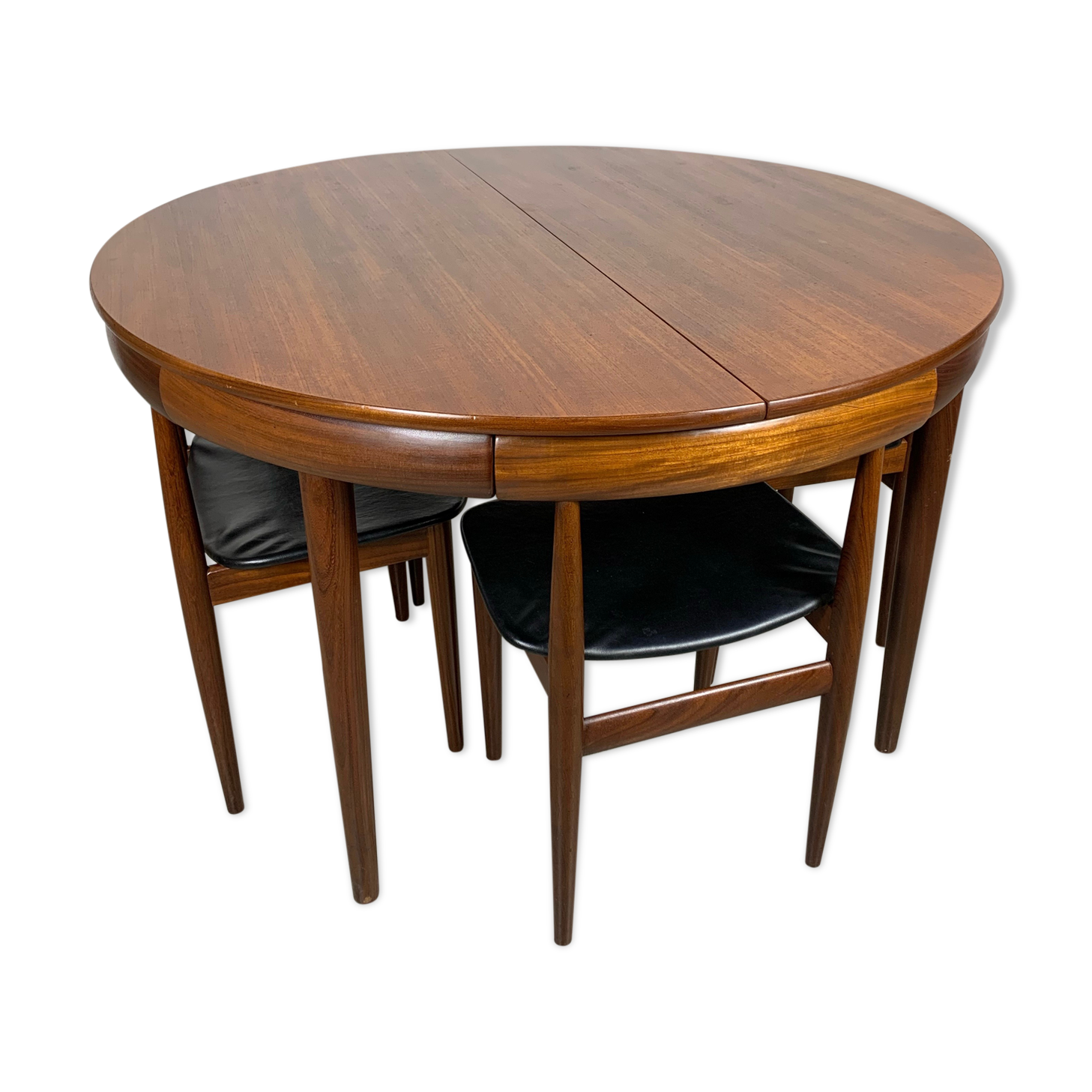Hans Olsen Roundette table in Afromosia and chairs
