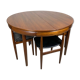 Table ronde et chaises d'Hans Olsen à Afromosia
