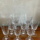 6 crystal wine glasses and 2 water glasses