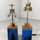 Ensemble de 2 grandes bases de lampes de table des années 1960.
