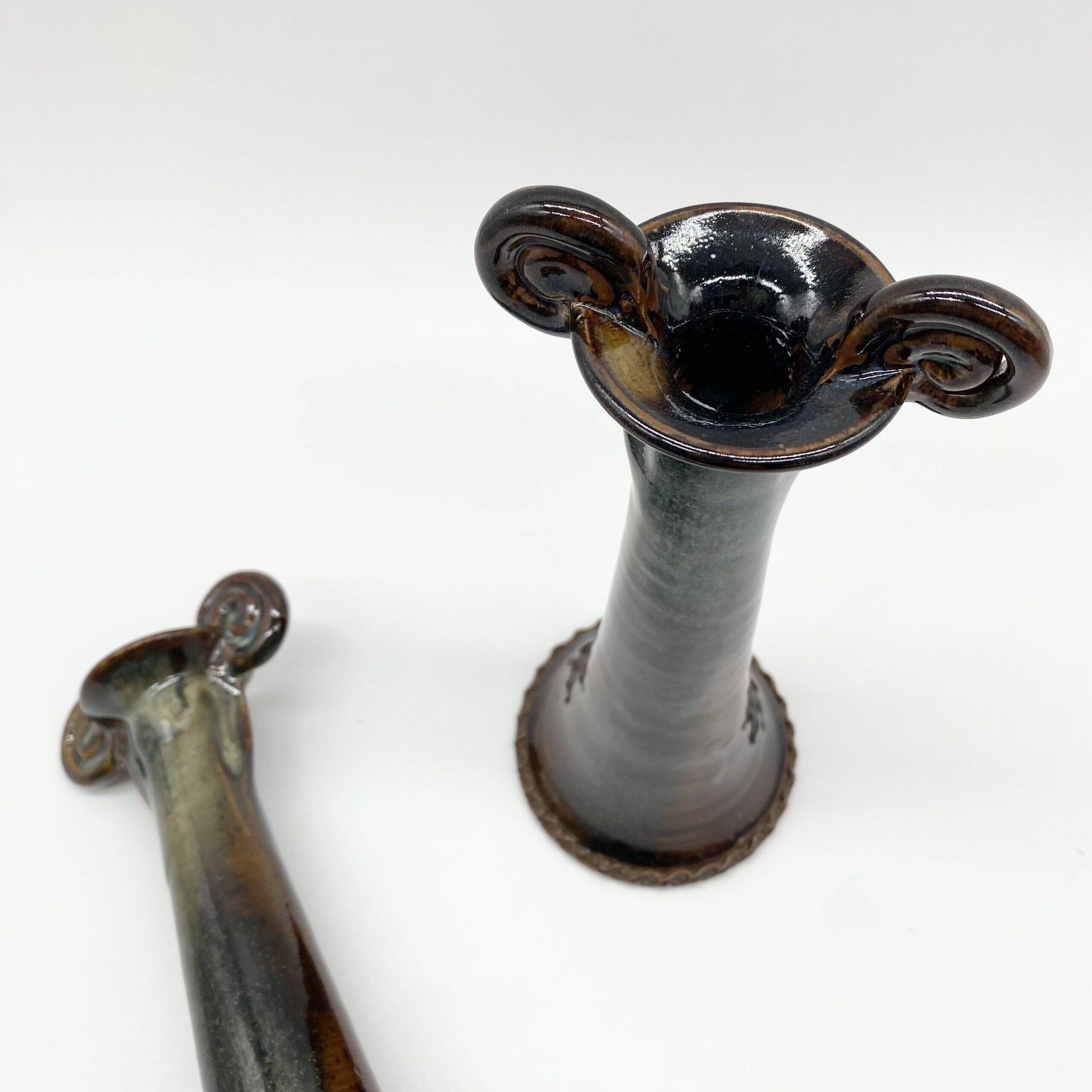 Pair of ceramic candlesticks – "Mouthiers-sur-Boëme", 1960s