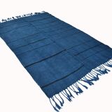 Mid Century Modern Blue Vintage Rug, 147x222Cm