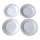 4 dessert plates in Limoges porcelain by Ph. Deshoulières