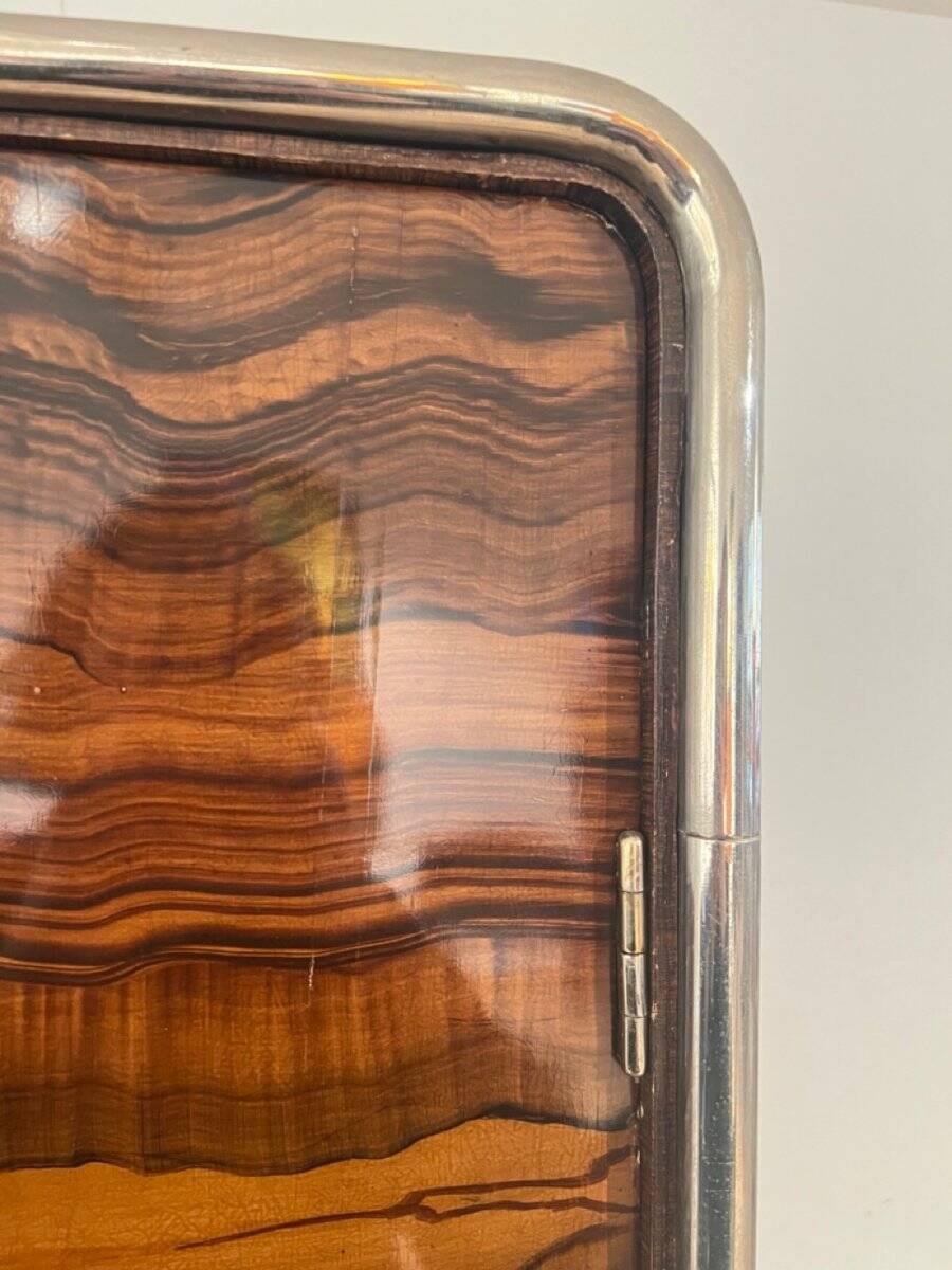 Bauhaus Wardrobe in Palisander Optic, Steel Tube and Chrome, Germany, 1930s