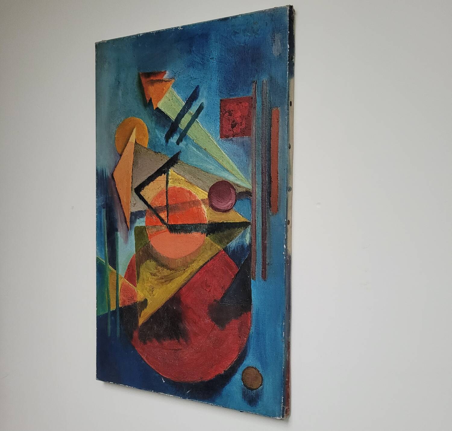 Old geometric painting painting year 1970