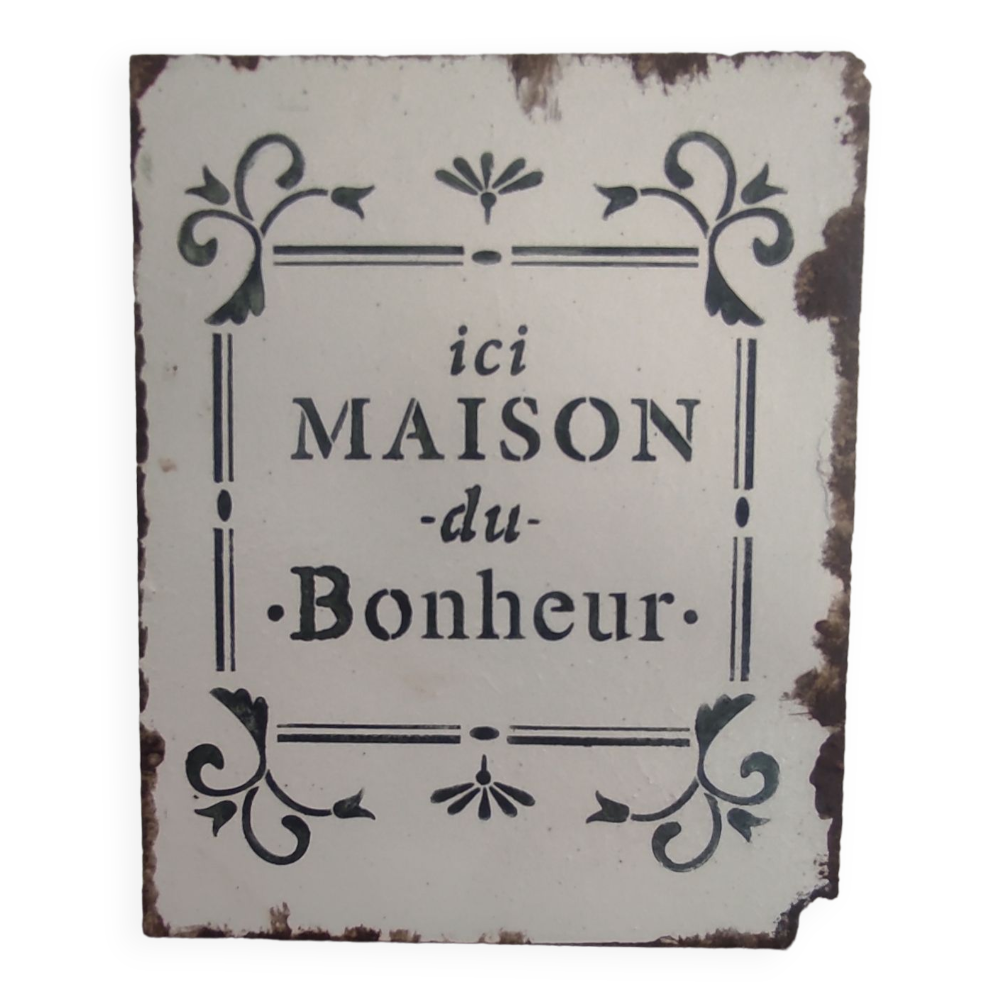 Creation enameled plate