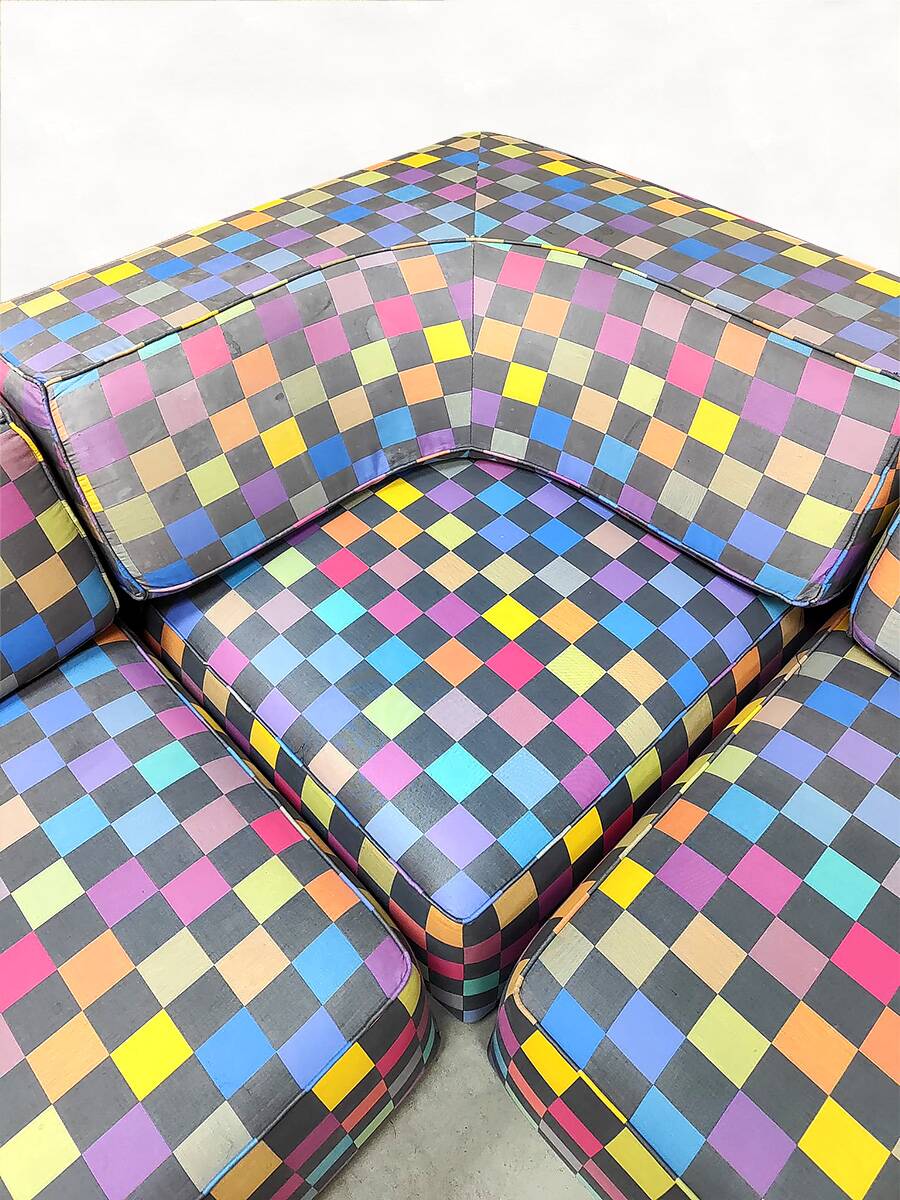 Vintage modular sofa Cor Trio Team Form AG 'Colored Check'