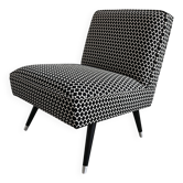Modern Mid-Century Armchair in 1950s Geometric Cotton