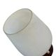 Lampe de table vintage en verre avec base en bois