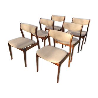 Set of six rosewood chairs
