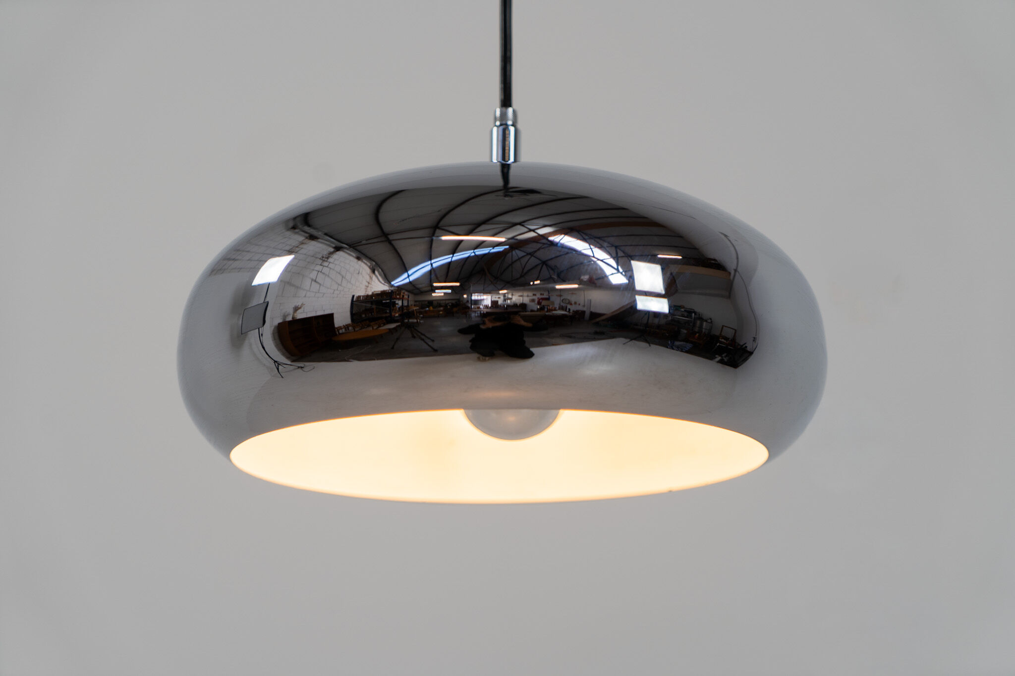 Chrome pendant by Richard Carruthers for Ateljé Lyktan