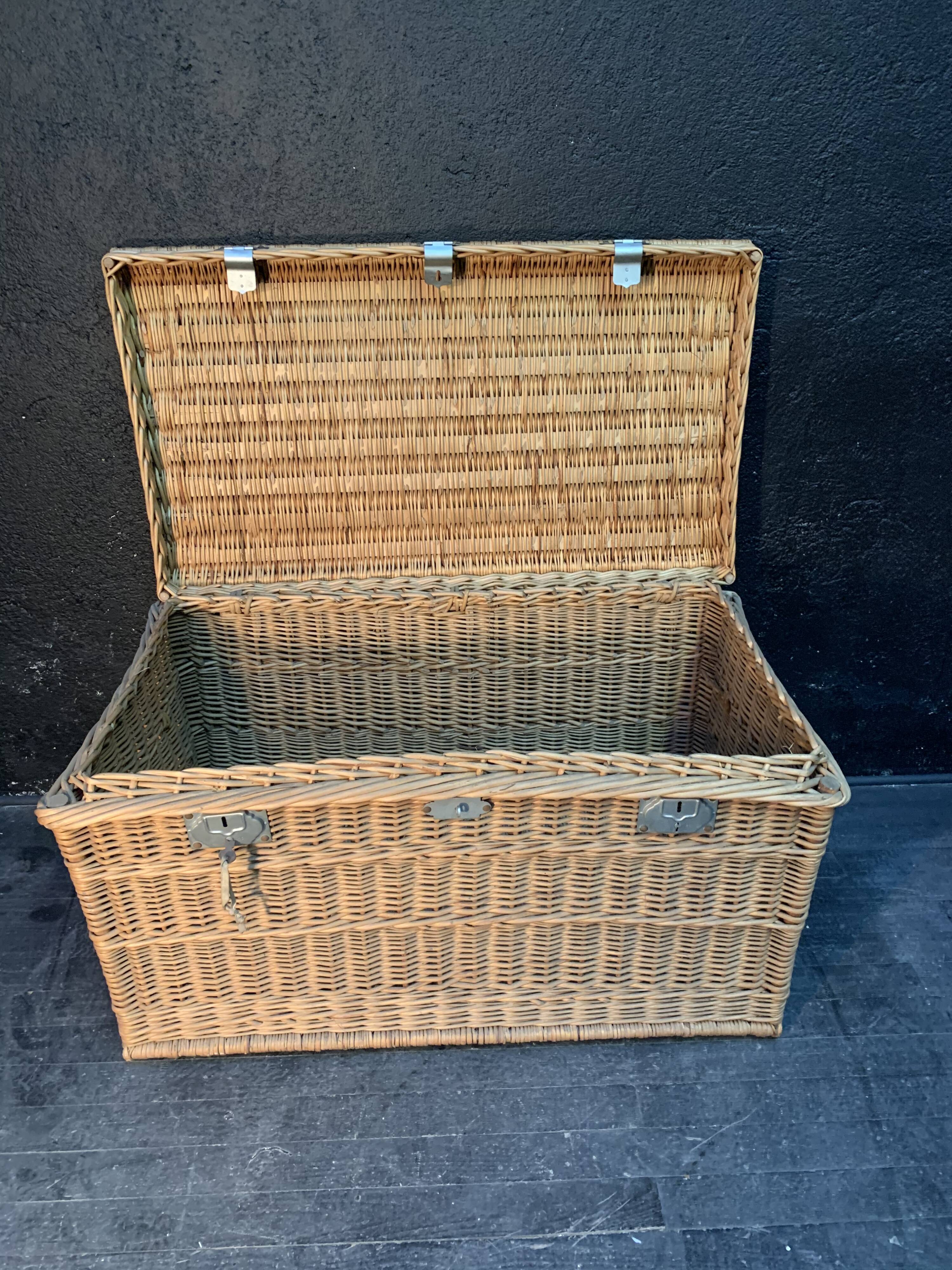 Old wicker trunk