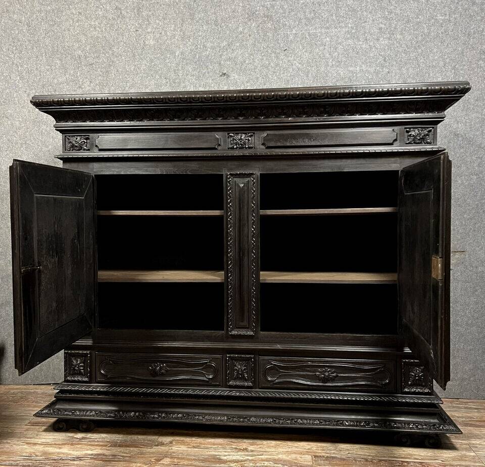 "Boulle" sideboard in blackened wood, Napoleon III period, circa 1850