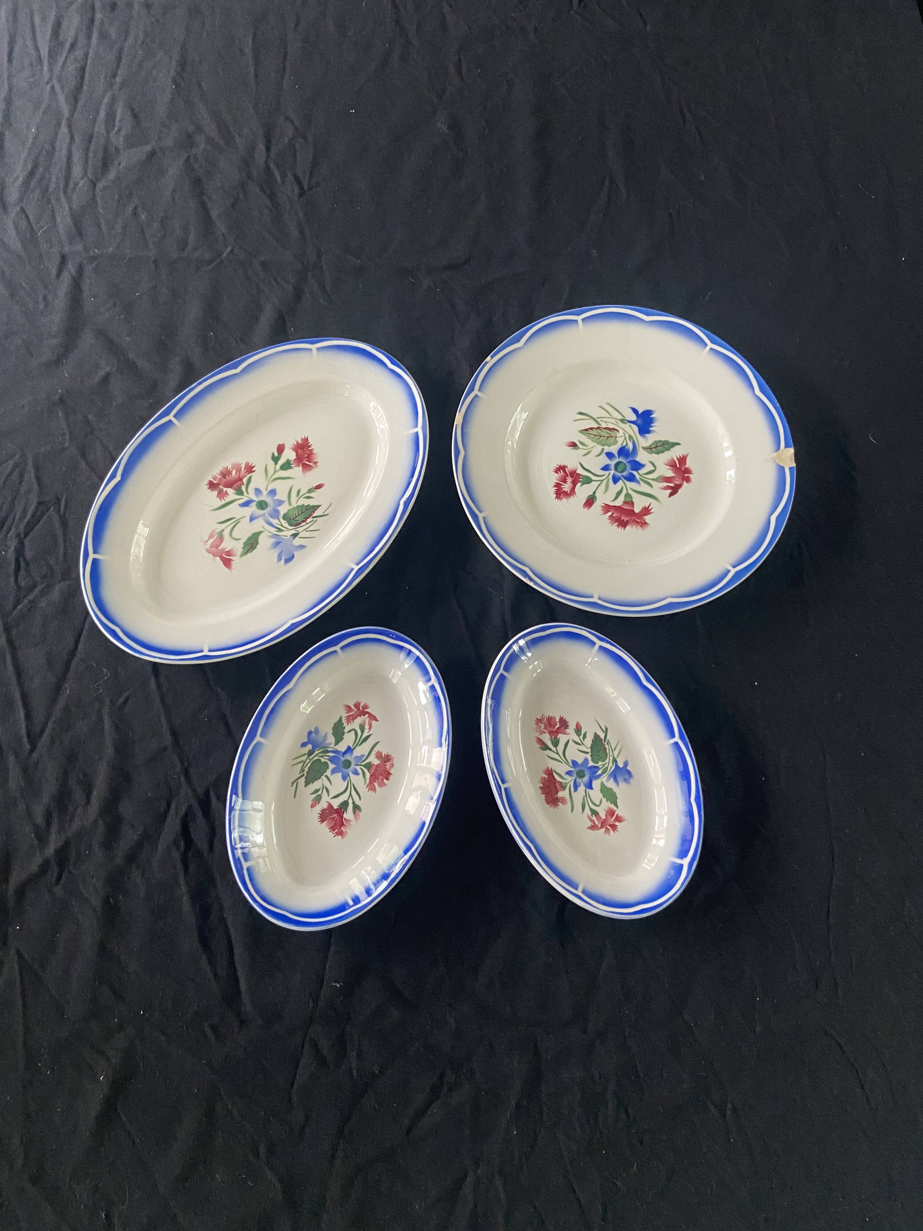 Série de 4 plats Digoin Sarreguemines "Elorn"