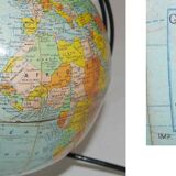 Old cardboard globe Girard and Barrère 50's