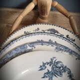 Set 4 blue mismatched plates