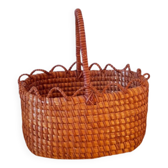 Antique straw basket, 1950