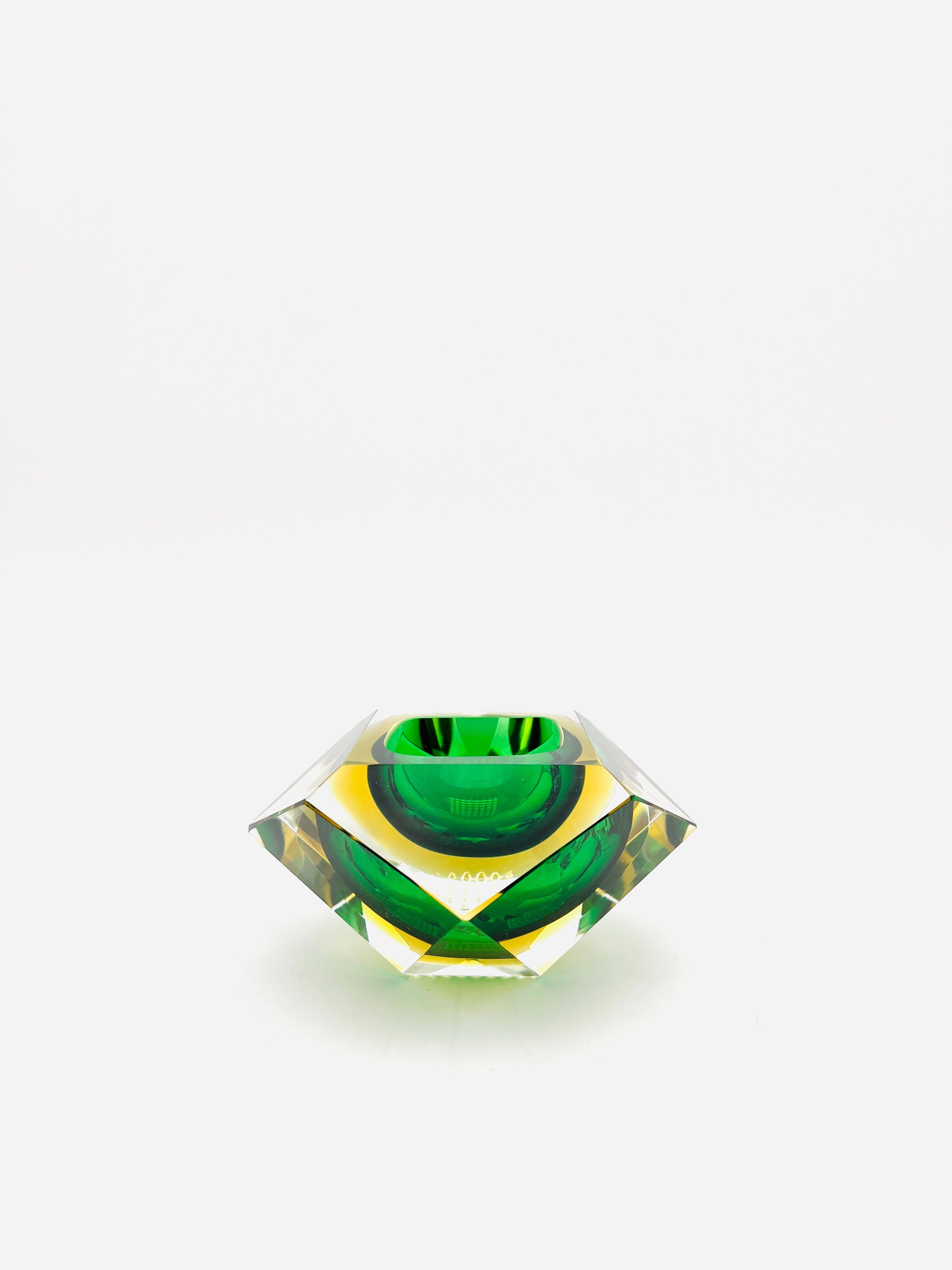 Murano bowl - Flavio Poli - Sommerso - Amber Green - Circa 1960