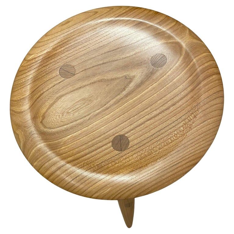Stool in elm by Ralph Ribour