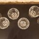 Set of 6 clear glass stemmed glasses