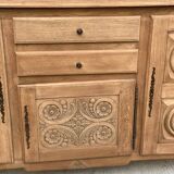2-part Breton sideboard renovated in solid raw oak 200cm